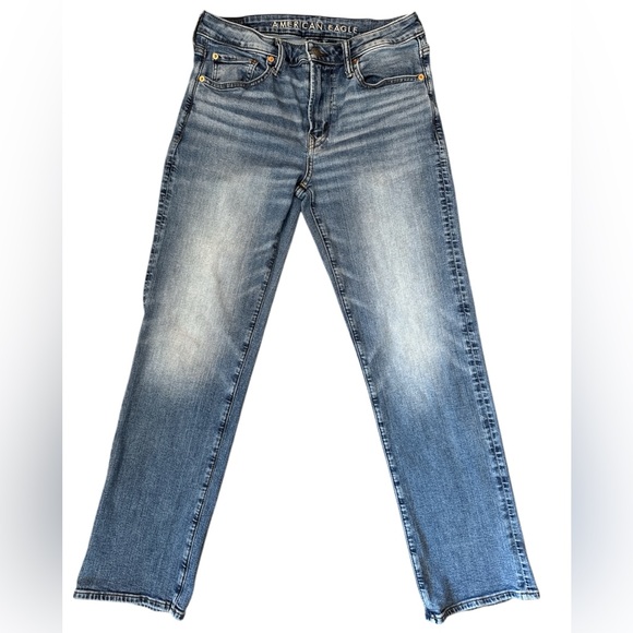 Men’s AE American Eagle Airflex BOOTCUT faded blue JEANS 31 x 32 - Picture 2 of 6